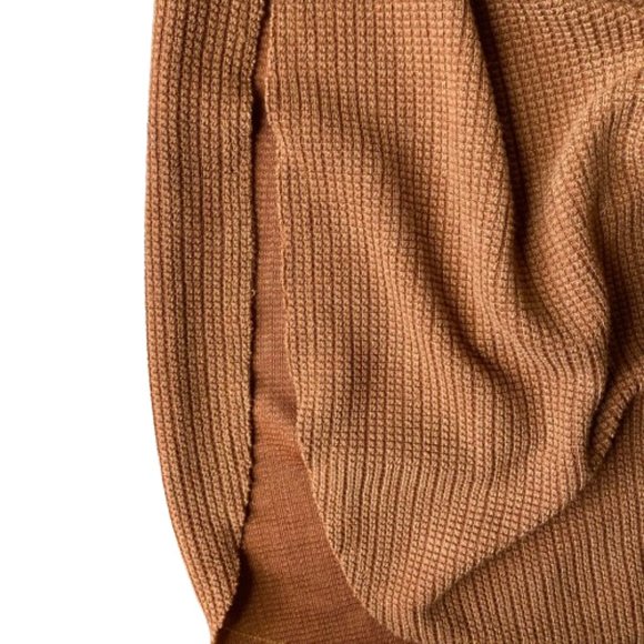 UMGEE Boho Waffle Weave Long Coat Frayed Edges Rust Oversize Fall, sz L-1X NOTE - Picture 10 of 14